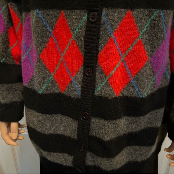 Vintage Lambswool Angora Cardigan Sweater Size Large - Picture 12 of 16